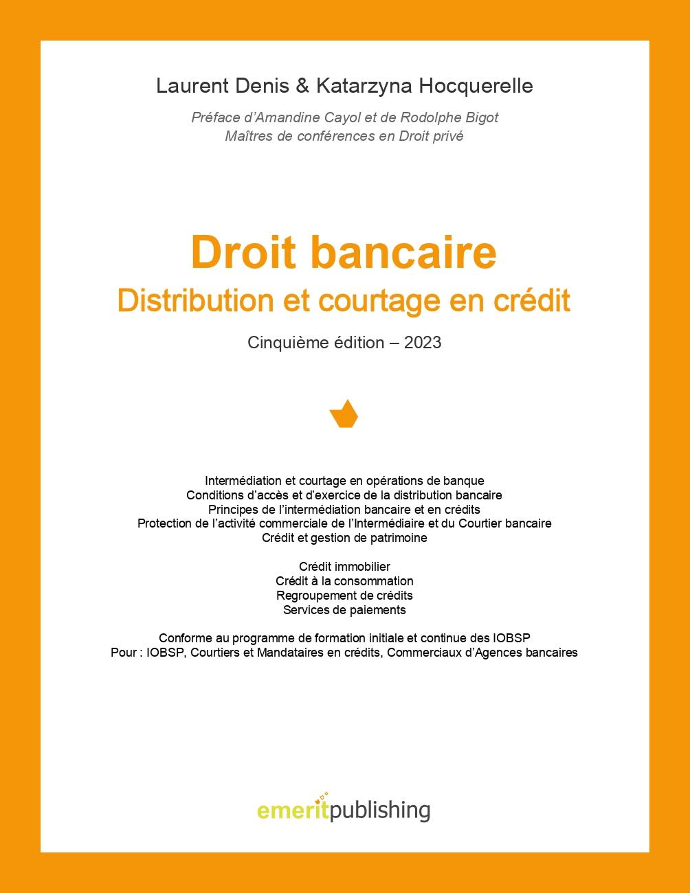 Couverture de « Droit bancaire — Distribution et courtage en crédit »
